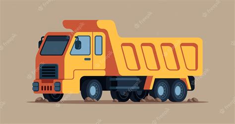 Premium Vector | Cute Flat Dump Truck Vector