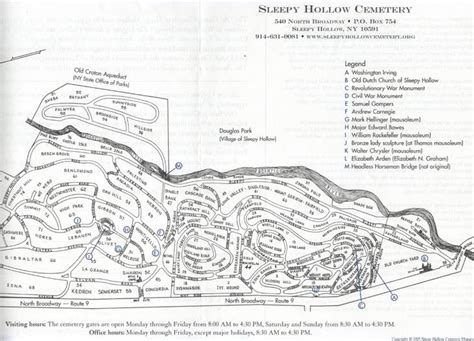 Map of the Sleepy Hollow Cemetery