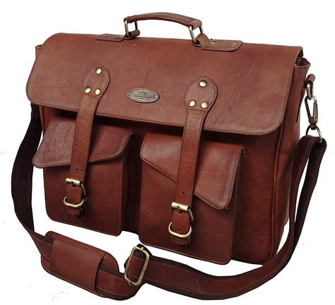 16 Inch Rustic Vintage Leather Messenger Bag Laptop Bag Briefcase Satchel Bag – cuerobags