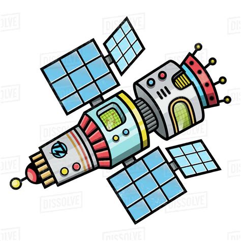 Illustration of space station isolated on white background - Stock ...