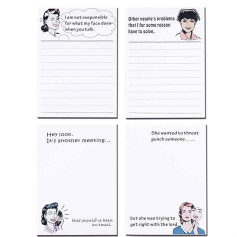 DUGUTUL 4 Funny Novelty Memo Pads,4 x 5.5 in(10x14cm),200 sheets ...