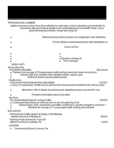 School Bus Driver | Resume Templates + How-To Guide