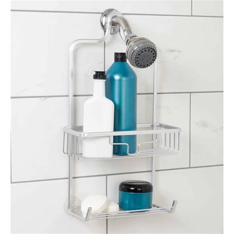 Zenna Home NeverRust Aluminum Shower Caddy with Bucket Shelf, Satin ...