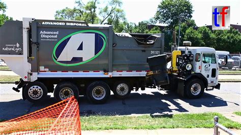 CNG-Fuled Peterbilt Garbage Truck from Advanced Disposal, Detroit, 08/10/2016. - YouTube