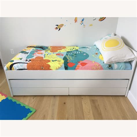 IKEA SLAKT Twin Bed Frame with Pullout Bed and Storage - AptDeco