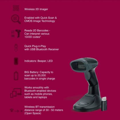 FINGERS 2D-QuickScan WL5 Wireless Barcode Scanner -2D Technology, 3-in-1: Bluetooth - JioMart