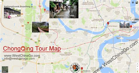 chongqing tourist map, tourist attractions map