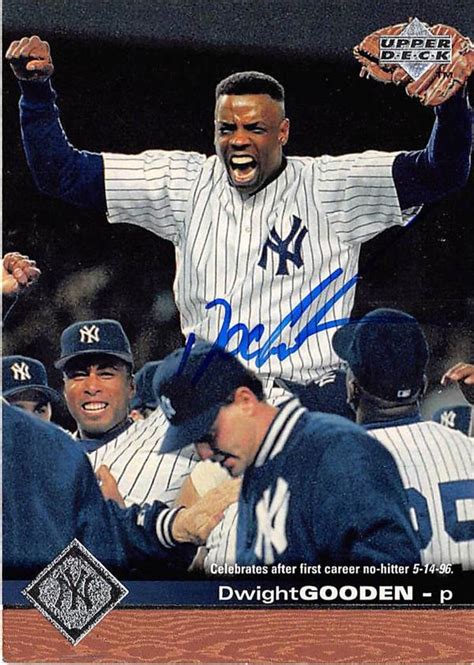 Dwight Gooden autographed baseball card No Hitter (New York Yankees Doc) 1997 Upper Deck #120