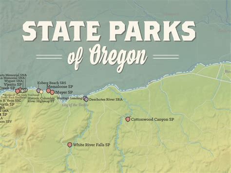 Oregon State Parks Map 18x24 Poster - Best Maps Ever