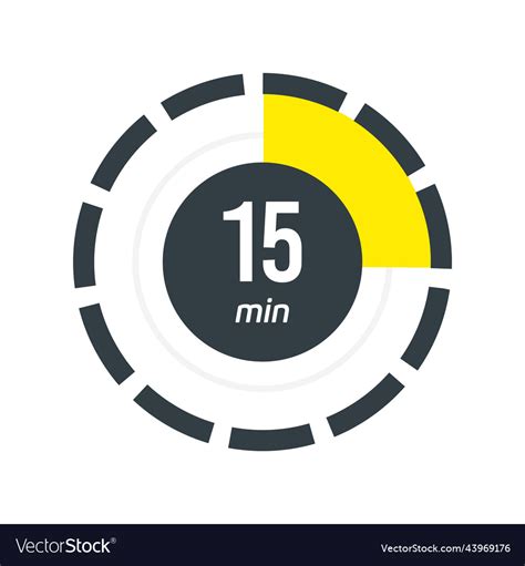 15 minutes timer stopwatch symbol in flat style Vector Image