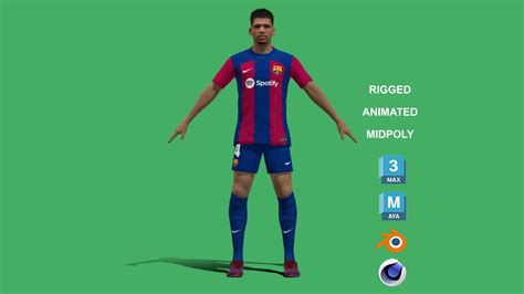 3D Rigged Ronald Araujo Barcelona 2023 Model - TurboSquid 2076534