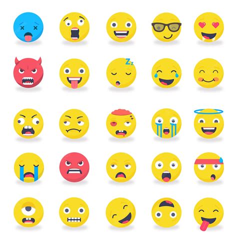 Premium Vector | Smileys Emoticons mood Colored Flat set