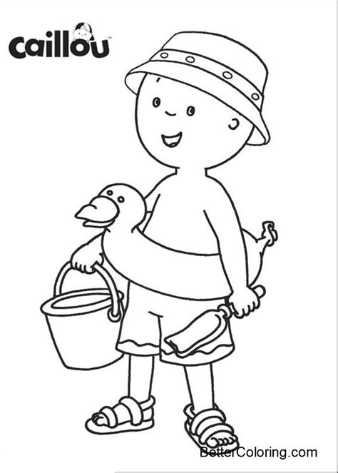 Caillou Coloring Pages Printable Go to Beach - Free Printable Coloring Pages