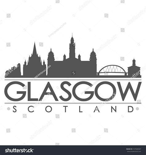 Glasgow Skyline Silhouette Design City Vector Stock Vector (Royalty ...