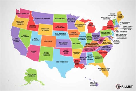 Map Shows Each American State's Claims to Fame