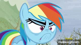 DO I LOOK ANGRY?! - Rainbow Dash on Make a GIF