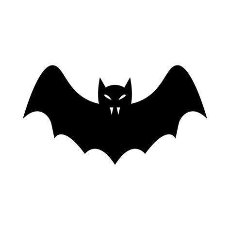 Halloween Black Cute Bat Silhouette Icon. Spooky Fly Vampire with Wings ...