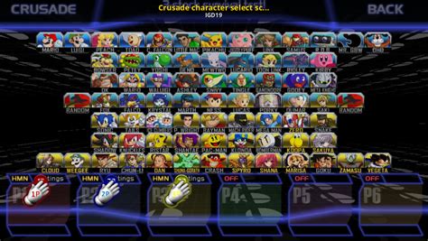 Crusade character select screen background color [Super Smash Bros ...