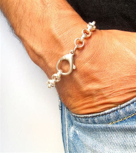 925 Sterling Silver Chunky Link Chain Bracelet Classic Round - Etsy Israel