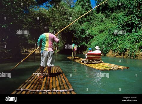 Rafting on the Martha Brae River on the popular island of Jamaica Stock Photo - Alamy