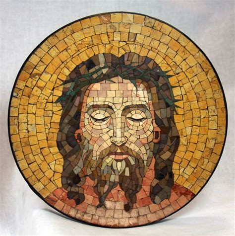 Stone Mosaic, Mosaic Glass, Mosaic Tiles, Stained Glass, Mosaic Portrait, Portrait Art, Catholic ...