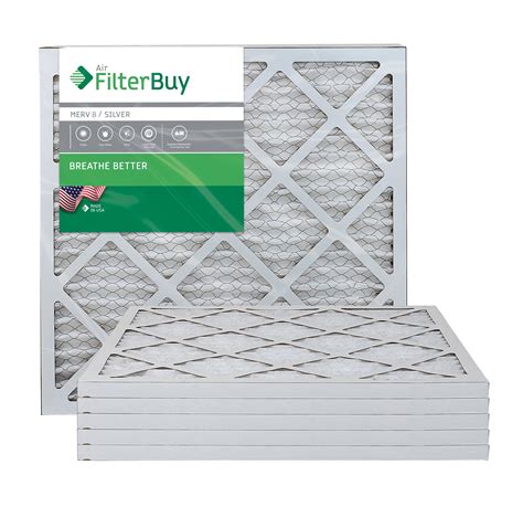 AFB Silver MERV 8 20x20x1 Pleated AC Furnace Air Filter. Pack of 6 ...