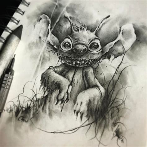 Stitch drawing by Chad Wehrle | Stitch drawing, Drawings, Dark drawings