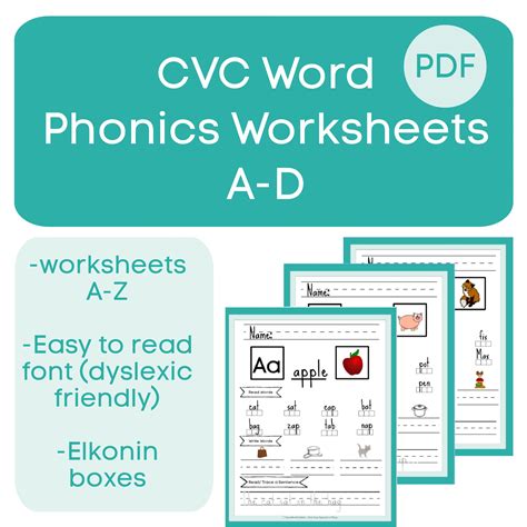 CVC Phonics Worksheets Freebie!