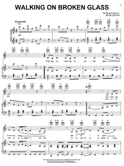 Walking On Broken Glass | Sheet Music Direct