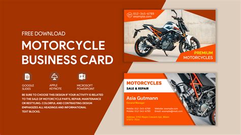Motorcycle Business Cards Templates Free