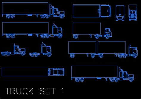 Truck Set 1 - Autocad Blocks - Construction Documents And Templates