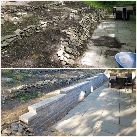 Retaining wall before and after : r/LandscapingTips