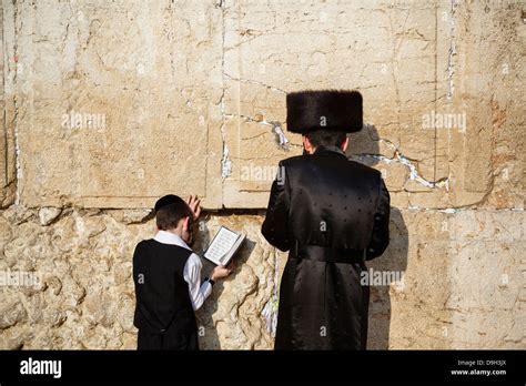 Jewish people praying at the wailing wall known also as the western wall , Jerusalem, Israel ...