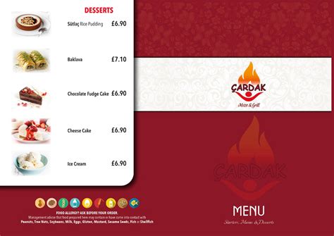 our restaurant menu