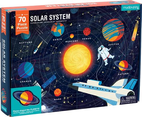 Amazon.com: Mudpuppy Solar System Puzzle, 70 Pieces, 23”x16.5”, Great for Kids Ages 5-9, Learn ...