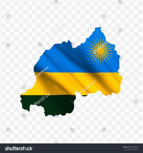 Waving Flag Map Rwanda Transparent Background Stock Vector (Royalty ...