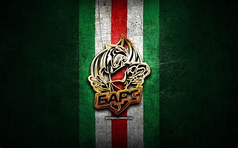 Ak Bars Kazan, golden logo, KHL, green metal background, russian hockey team, HD wallpaper | Peakpx