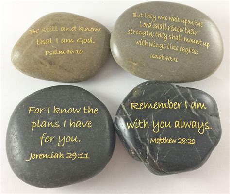 Engraved River Rock Set of 4 Christian Scripture Verses Set C - Etsy ...