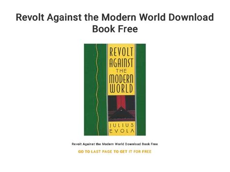 Revolt Against the Modern World Download Book Free