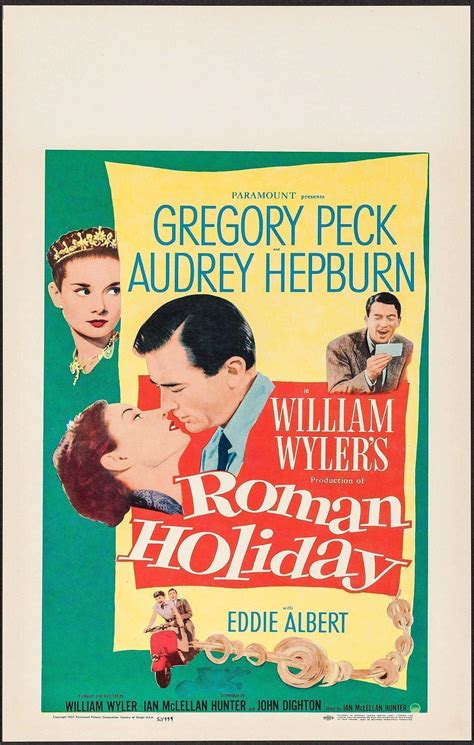 Roman Holiday Movie Poster | Window Card (14x22) Original Vintage Movie ...