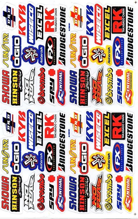 Sponsor Racing Decal Sticker Tuning Racing Sheet Size: 27 x 18 cm for ...