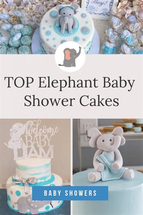 Elephant Baby Shower Cake Decorations, Baby Elephant Cake Topper, Clothesline Cake, Fondant ...