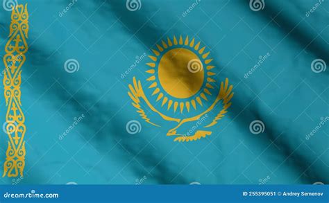 Kazakh Flag Waving in the Wind. Stock Video - Video of national, colors ...