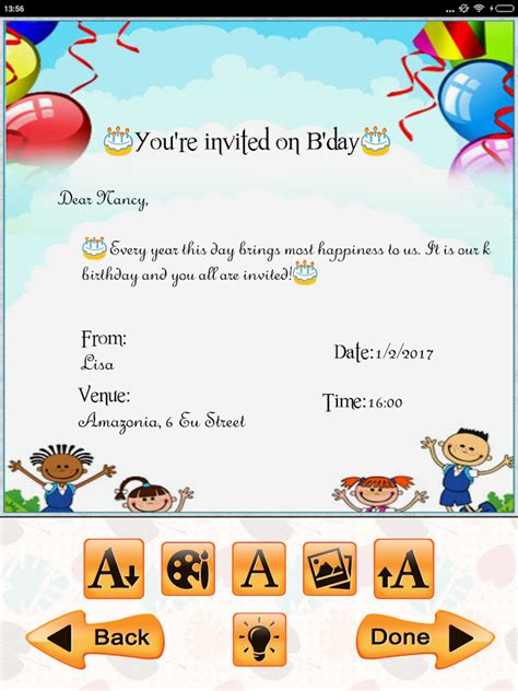 Kids Birthday Invitation Maker - Android Apps on Google Play