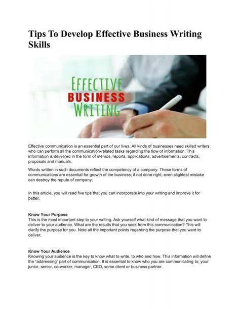 Tips To Develop Effective Business Writing Skills