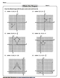 Dilation with Center not at Origin | Dilation Worksheets