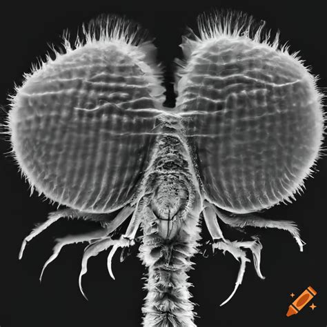 Many insect hairy wings raster electron microscope photo hires monochrome