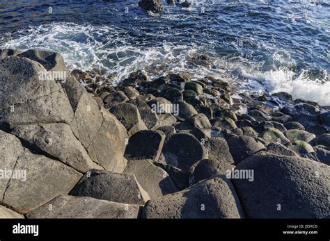 The famous ancient volcanic eruption - Giant's Causeway of County ...