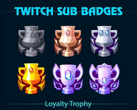 Loyalty Trophy Twitch Sub Bit Badges, Trophy Twitch Cheer Badges ...