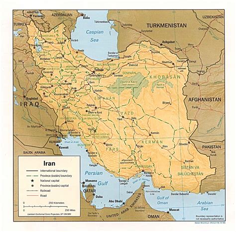 Mapa Físico de Irán 1996 - Tamaño completo | Gifex